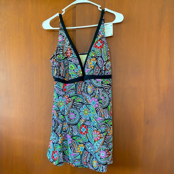 Colorful Floral Women's One Piece Swimsuit - Picture 1 of 4